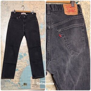 Levi's Men's 505 Vintage Washed Black Jeans, 32 x 32